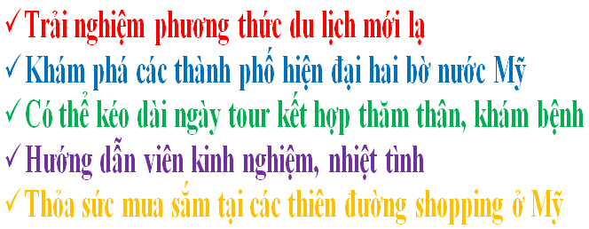 Khuyến mại du lịch Mỹ 2 bờ