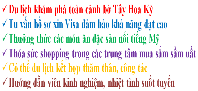 Khuyến mại du lịch Mỹ bờ Tây