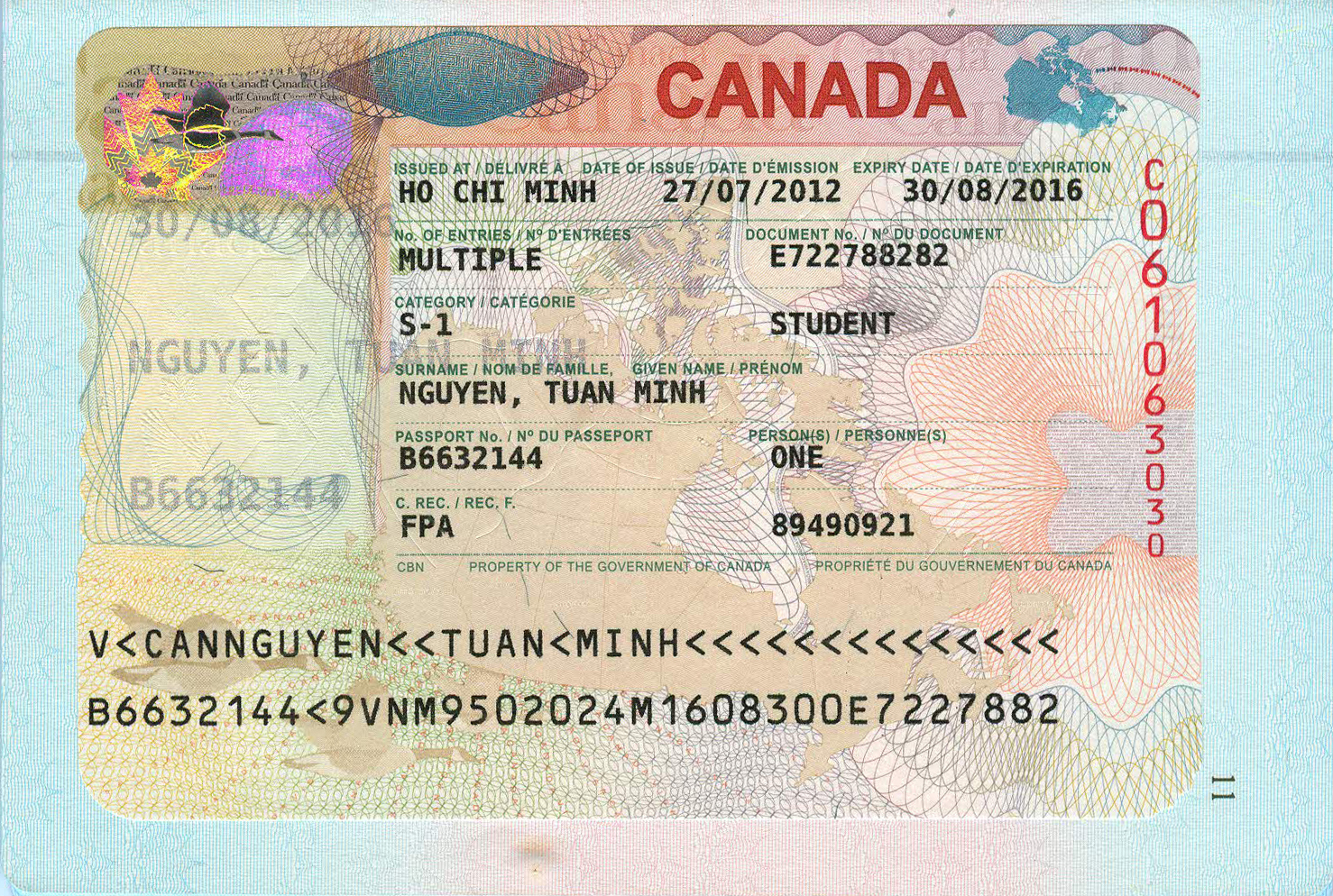 Visa cong tac Canada