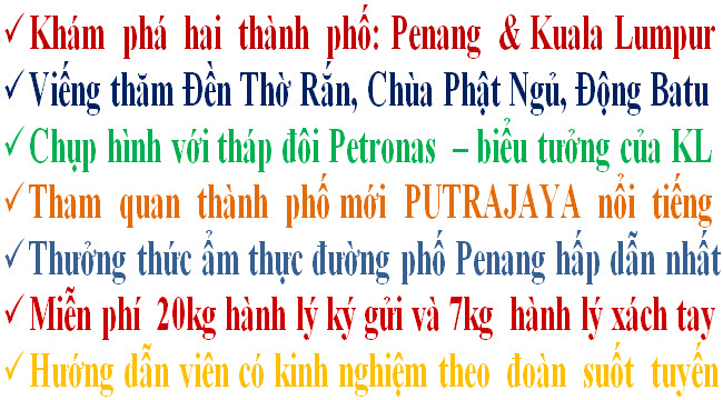 Điểm nổi bật tour du lịch Malaysia 5 ngày