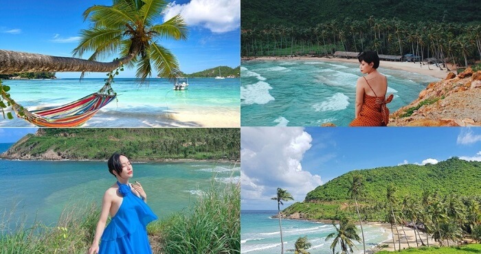 Trong đảo Tour Nam Du 2 ngày 2 đêm, du khách tới tắm biển tại bãi Mến