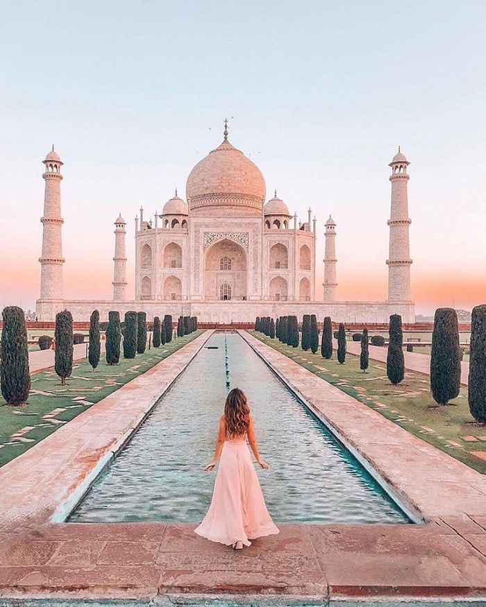 Check-in đền Taj Mahal