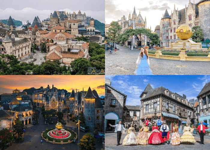 Thỏa sức vui chơi, chụp hình tại làng Pháp Tour Hà Nội Đà Nẵng 3 ngày 2 đêm