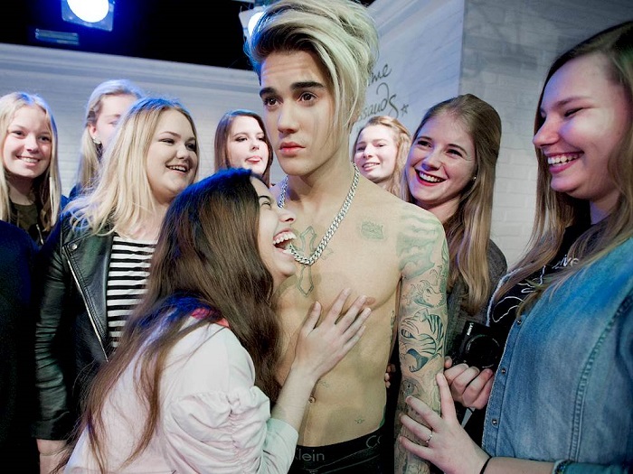 Tượng sáp Justin Bieber ở Bảo tàng sáp Madame Tussauds Amsterdam