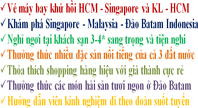 Tour Singapore - Malaysia - Indonesia 6 ngày