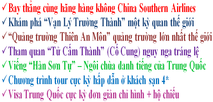 khuyến mãi du lịch trung quốc giá rẻ