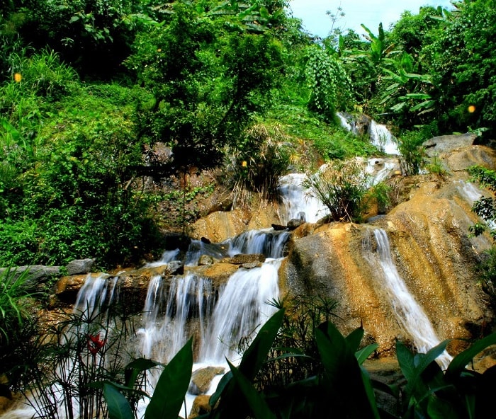 Mạch nước nguồn suối Mơ chảy từ trên núi Bà Nà xuống