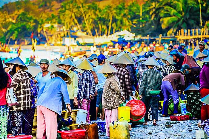 Chợ cá sáng sớm tấp nập, nhộn nhịp