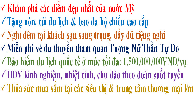 Khuyến mãi tour Mỹ