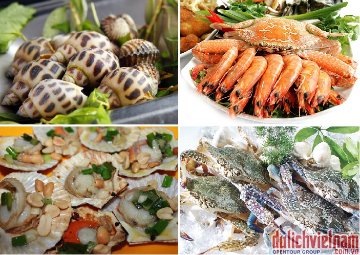 Du khách được tha hồ thưởng thức các món Hải sản Nha Trang