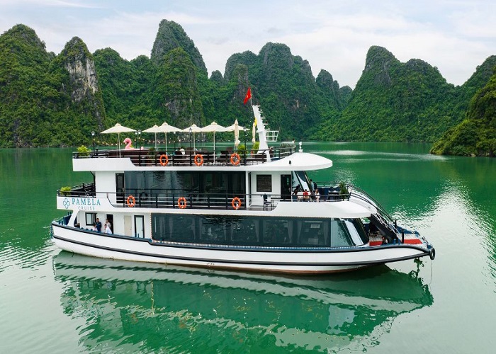 Tour du thuyền 5* Pamela Cruises 1N thăm Vịnh Hạ Long