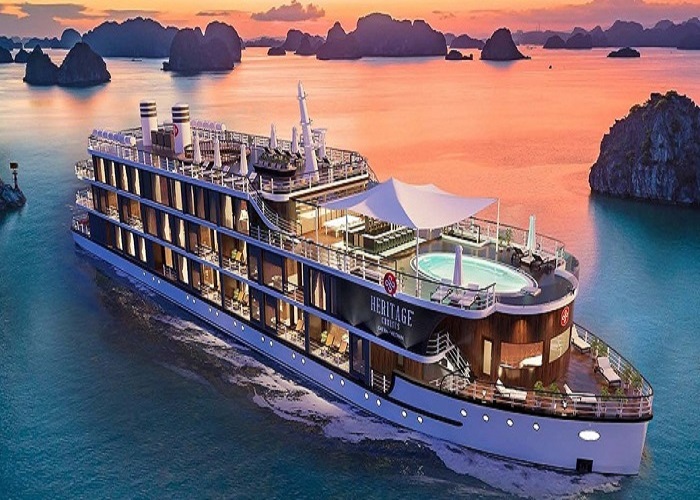 Tour du thuyền 5* Heritage Bình Chuẩn 2N1Đ ngủ đêm trên Vịnh Hạ Long